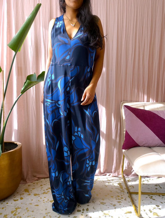 Wide leg jumpsuit marble print H&M