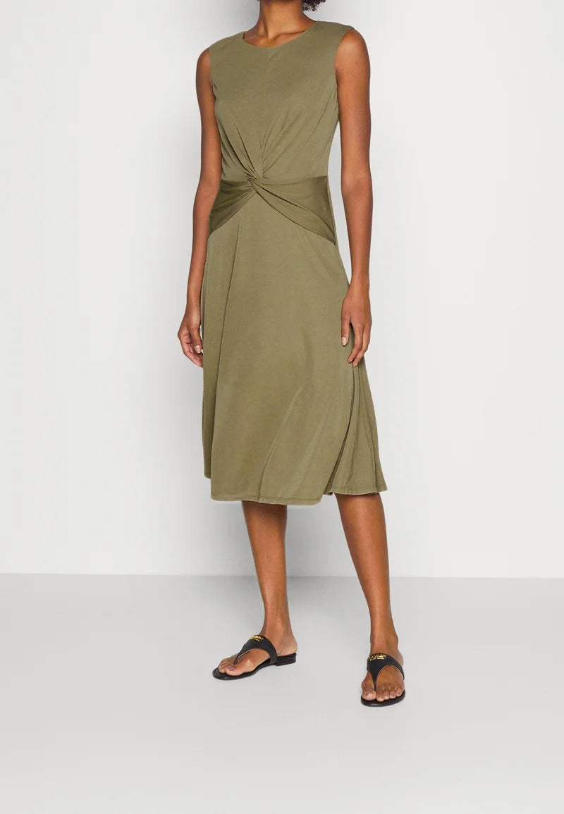 Lauren Ralph Lauren twist front jersey dress army