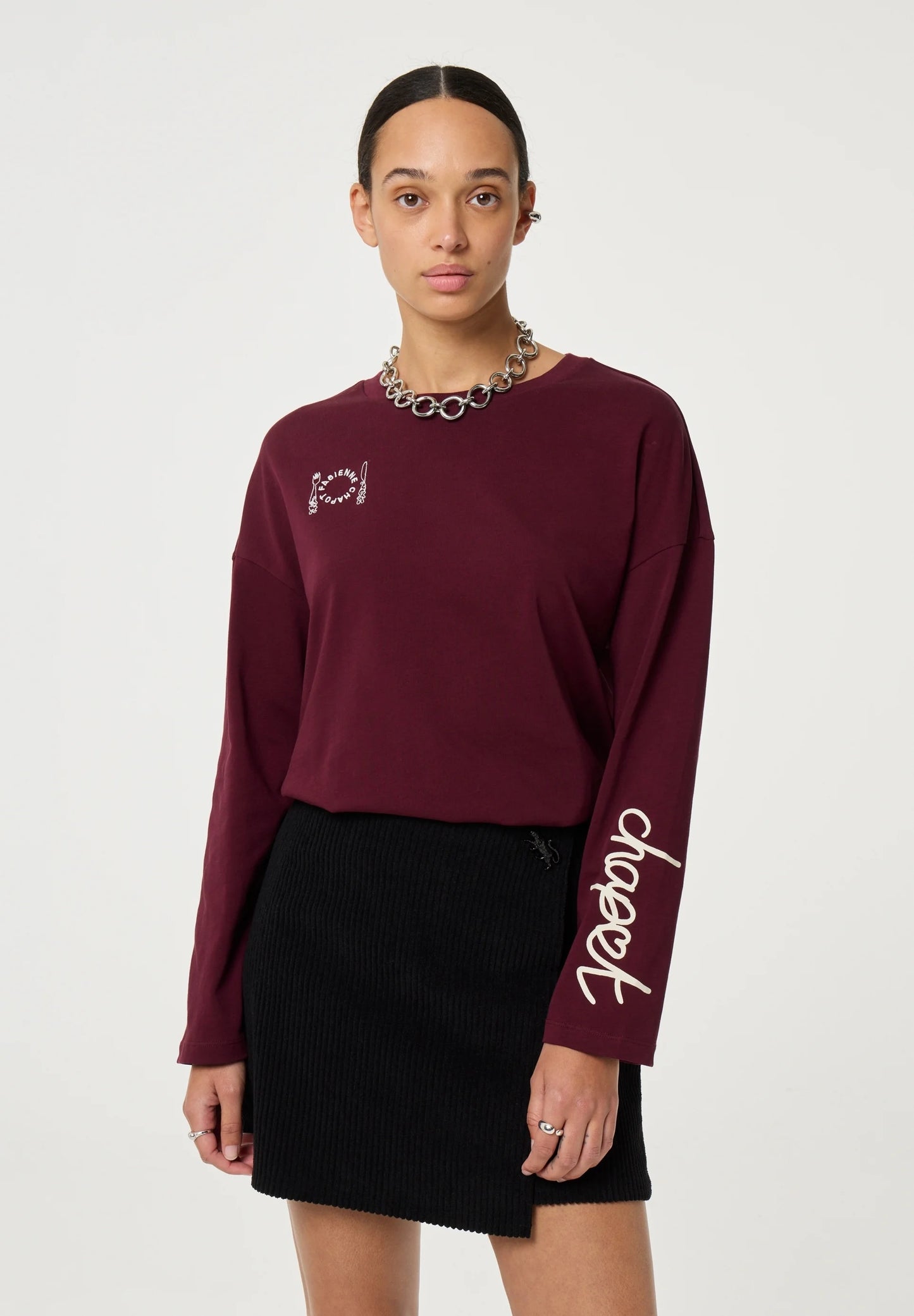 Fabienne Chapot phileine backprint pullover burgundy