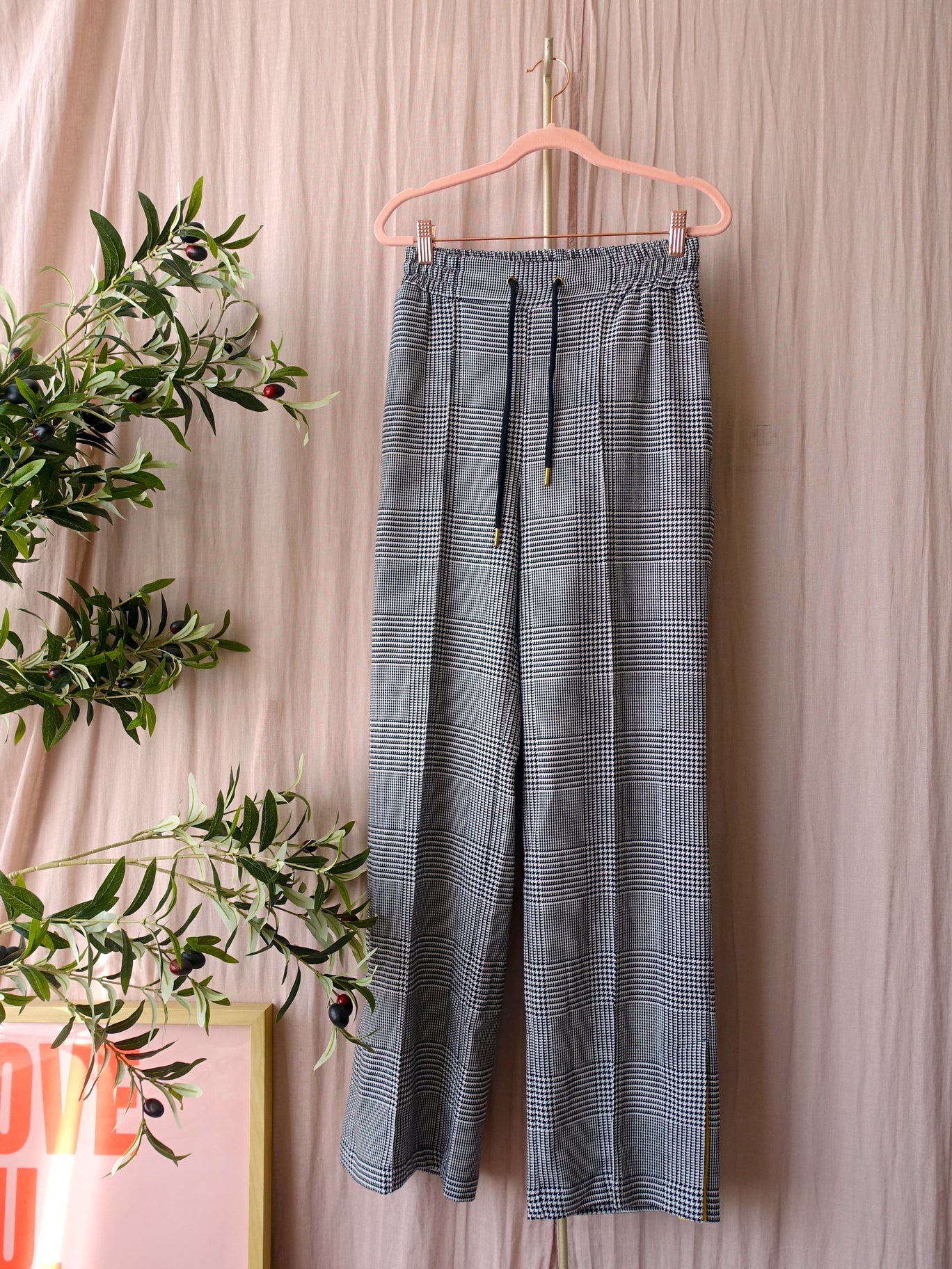 Alix the Label checkered detail pants zwart / wit