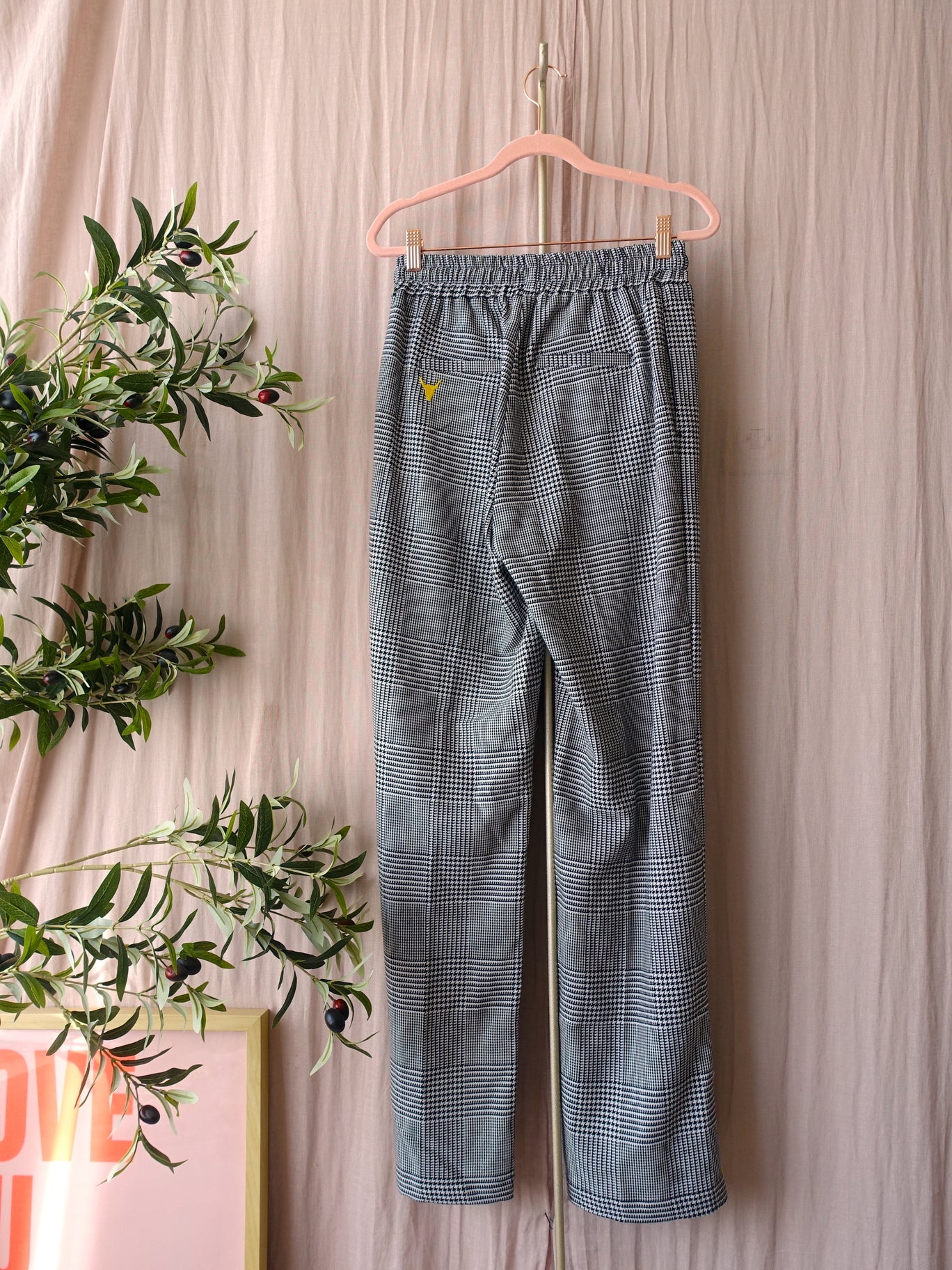 Alix the Label checkered detail pants zwart / wit