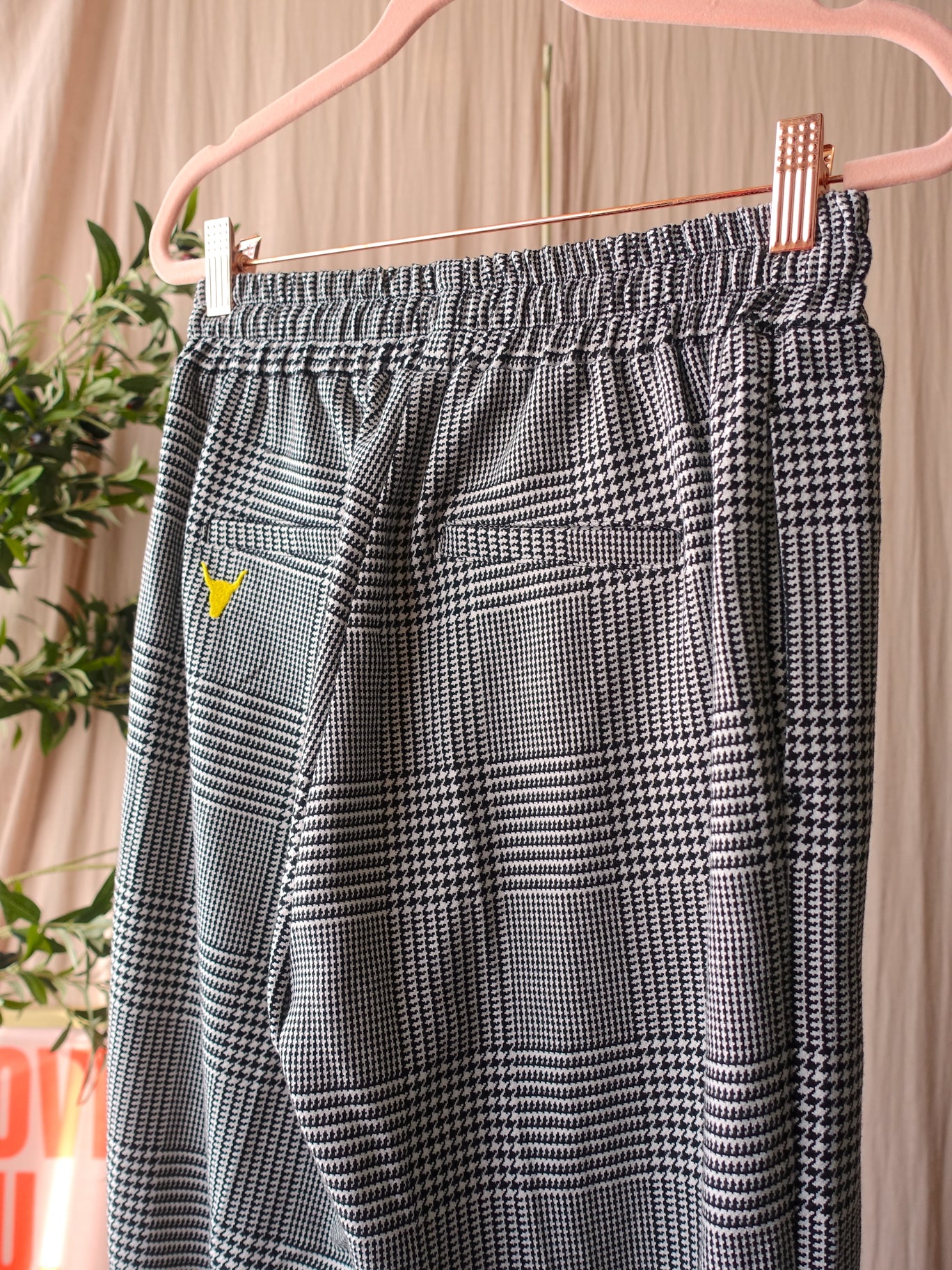 Alix the Label checkered detail pants zwart / wit