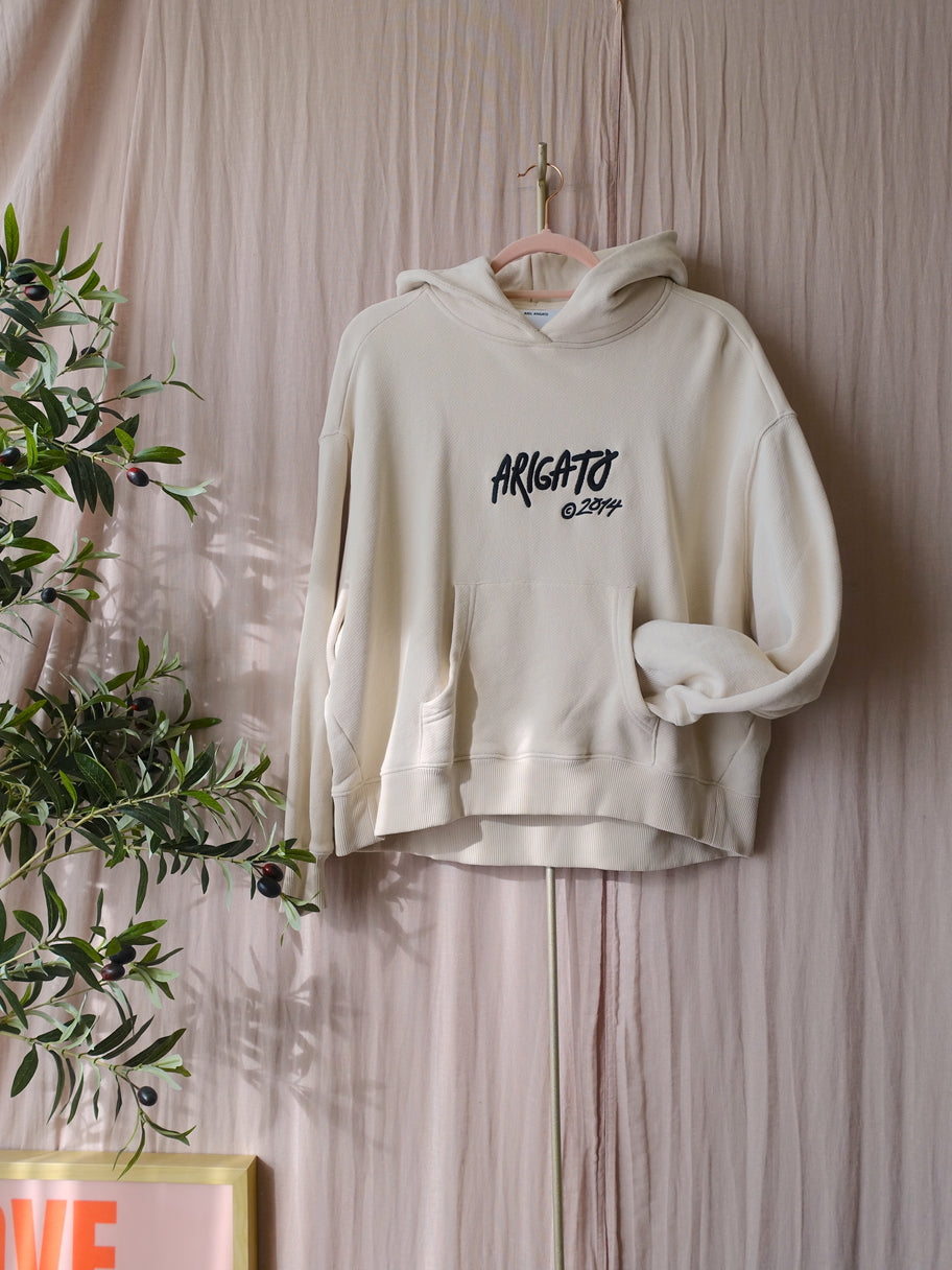 Axel Arigato oversized embroidered hoodie ecru