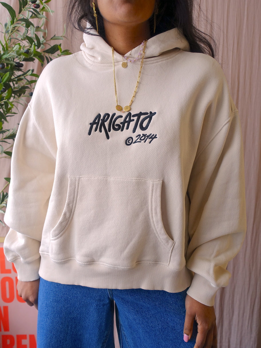 Axel Arigato oversized embroidered hoodie ecru