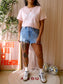 Adidas originals firebird loose fit t-shirtjurk rose quartz