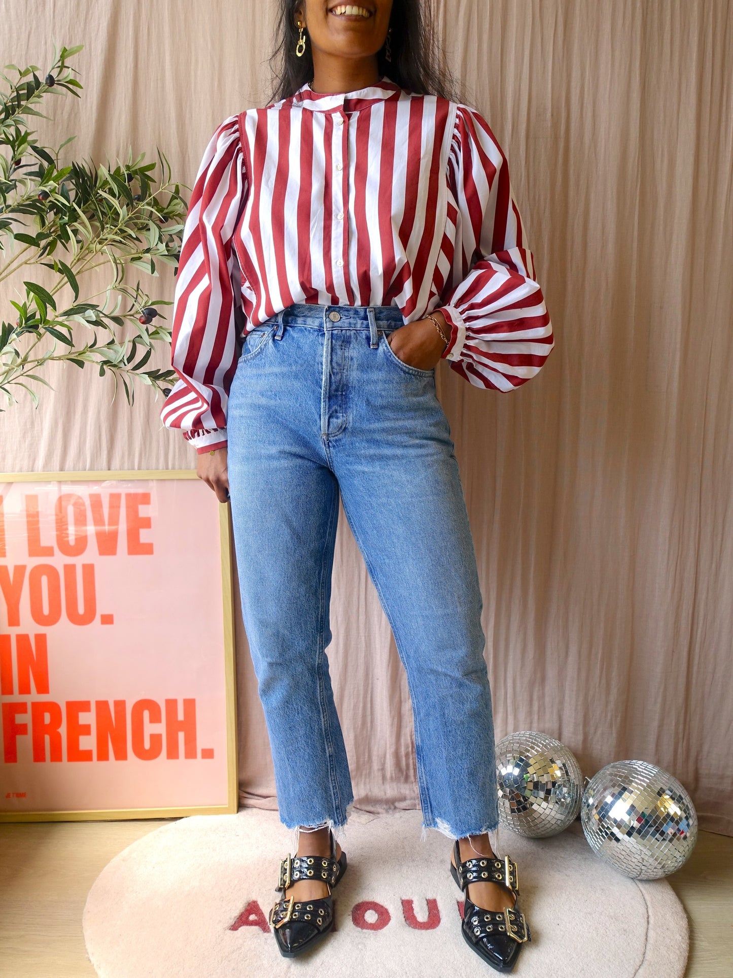 Agolde premium Riley high rise straight cropped jeans
