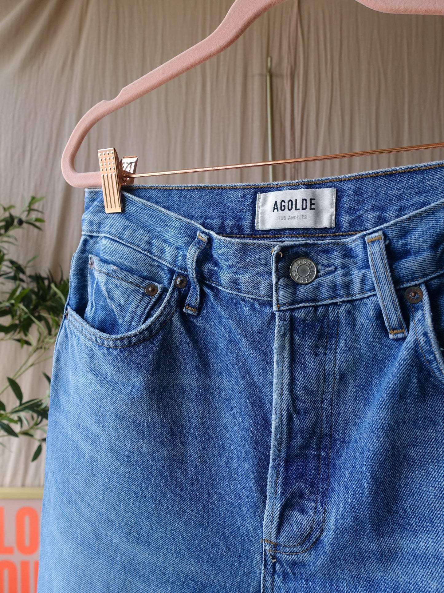 Agolde premium Riley high rise straight cropped jeans