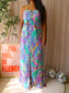 Alice & Trixie 100% silk strapless maxi jurk