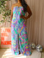 Alice & Trixie 100% silk strapless maxi jurk