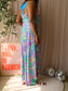Alice & Trixie 100% silk strapless maxi jurk