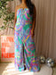Alice & Trixie 100% silk strapless maxi jurk