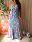 Alice & Trixie 100% silk strapless maxi jurk