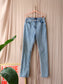 Alix high waist stretch jeans split light denim