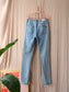 Alix high waist stretch jeans split light denim