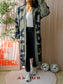 Alix the Label jacquard statement cardigan army green