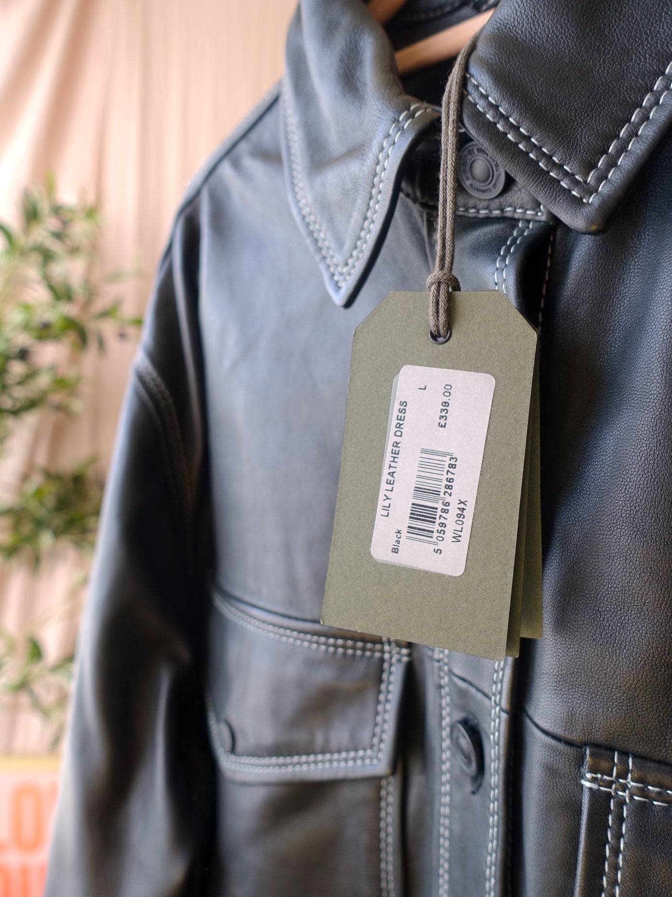 AllSaints the lily leather dress jet black