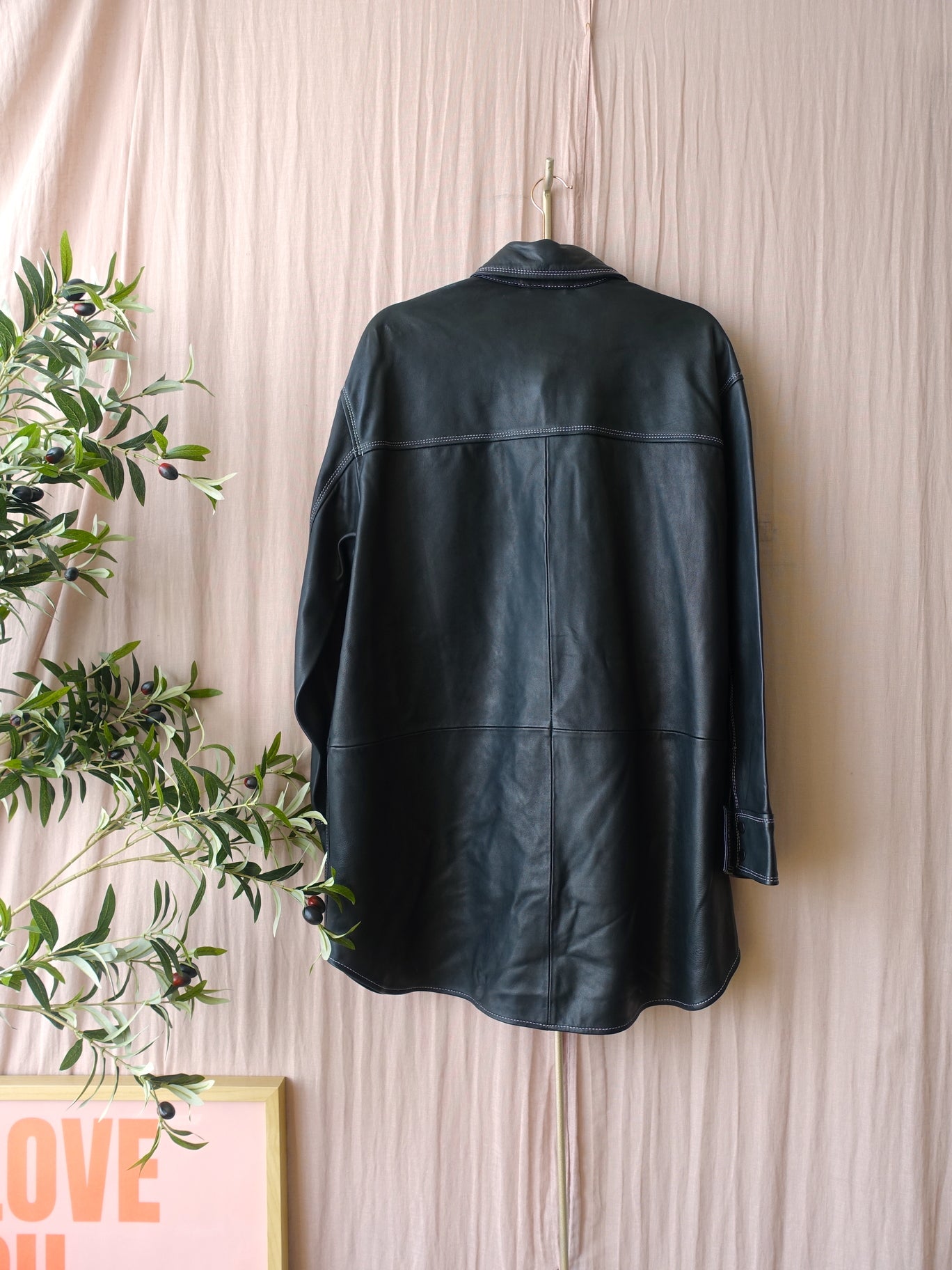 AllSaints the lily leather dress jet black