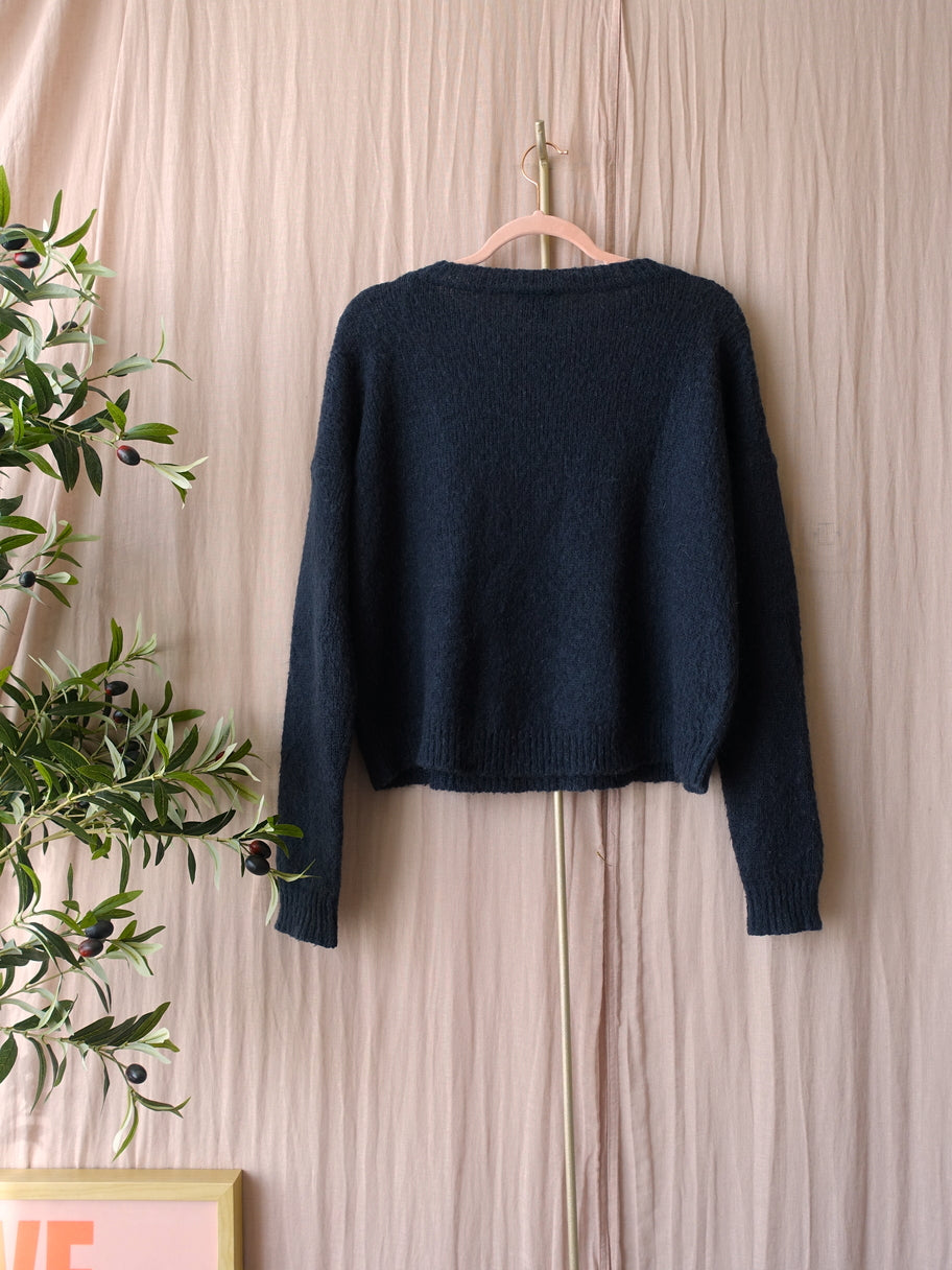 GRATIS BIJ BESTEDING V.A. €100 - Alysi Italian designer mohairmix knit navy