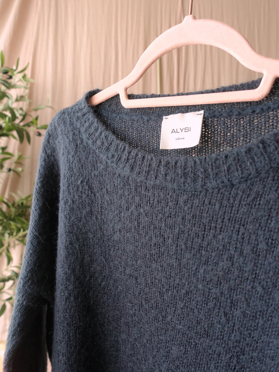 GRATIS BIJ BESTEDING V.A. €100 - Alysi Italian designer mohairmix knit navy