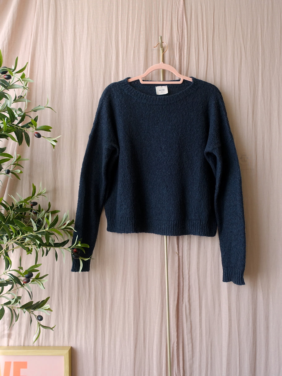 GRATIS BIJ BESTEDING V.A. €100 - Alysi Italian designer mohairmix knit navy