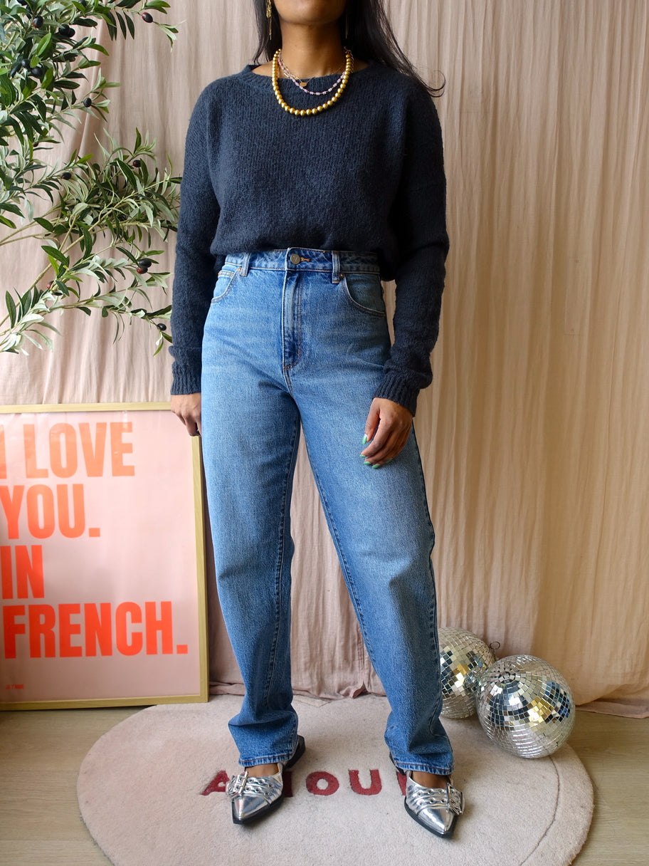 GRATIS BIJ BESTEDING V.A. €100 - Alysi Italian designer mohairmix knit navy