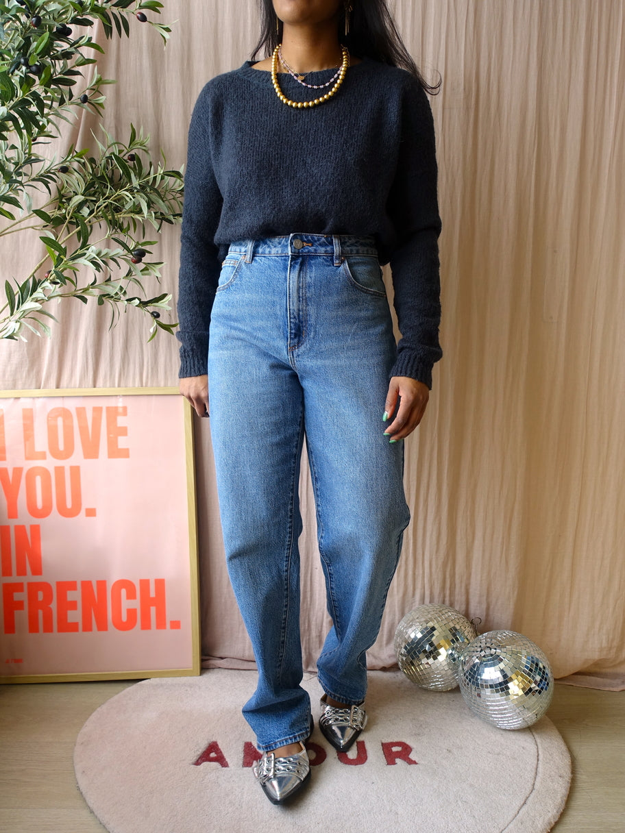 GRATIS BIJ BESTEDING V.A. €100 - Alysi Italian designer mohairmix knit navy