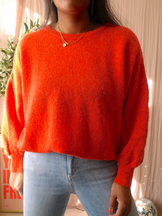 American Vintage oversized alpaca & merino knit koraal