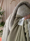 American Vintage brushed wool herringbone coat taupe beige
