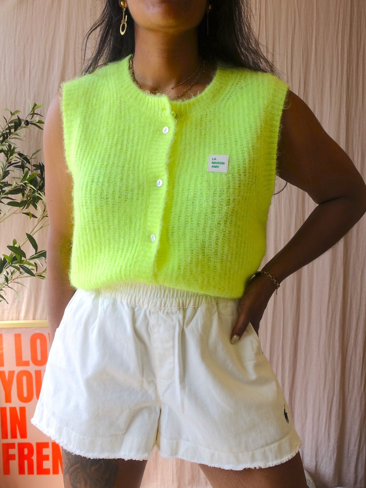 American Vintage east gilet neon yellow