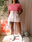 Rebecca Taylor striped linnen paperbag shorts