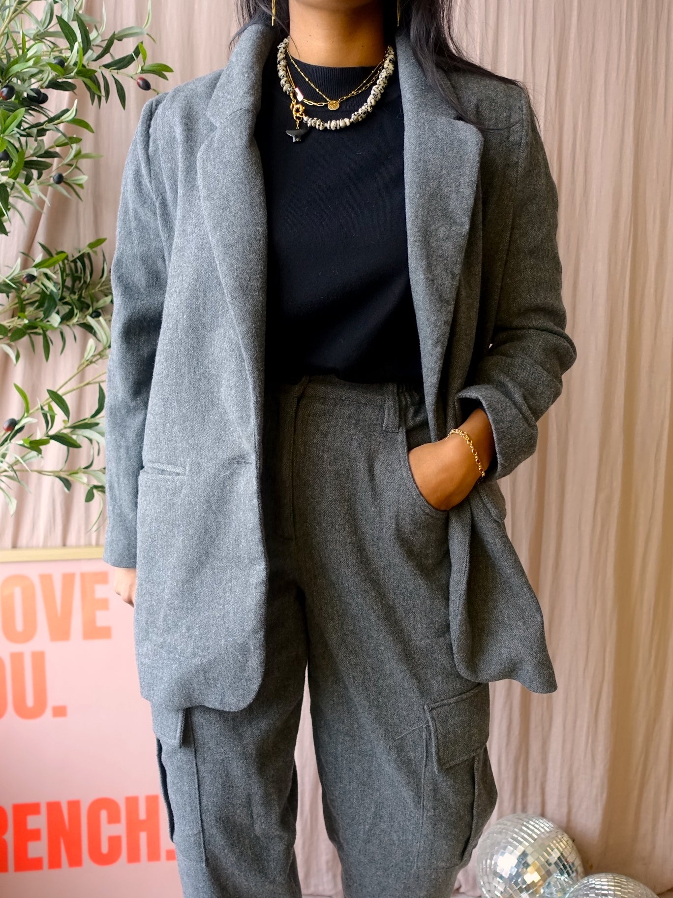 American Vintage wefton blazer platinum grey