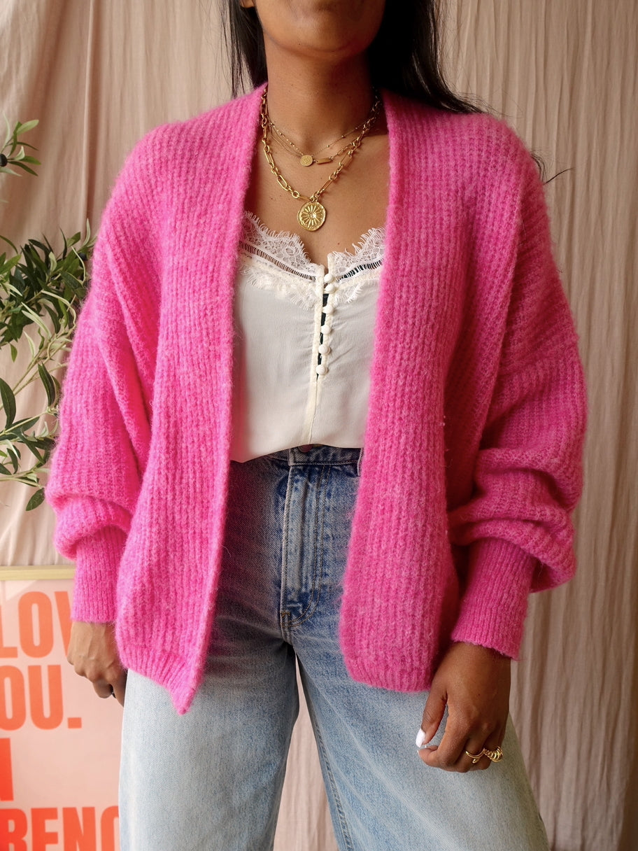American Vintage east cardigan bubblegum pink