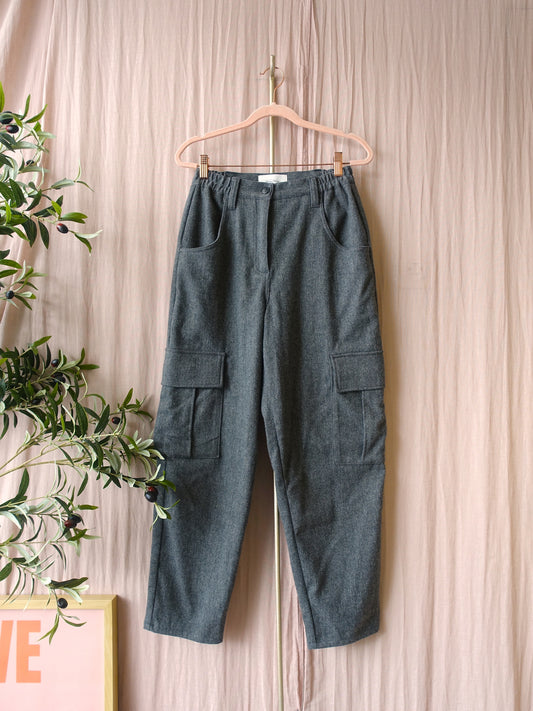 American Vintage wefton woolmix cargo pants smoke grey