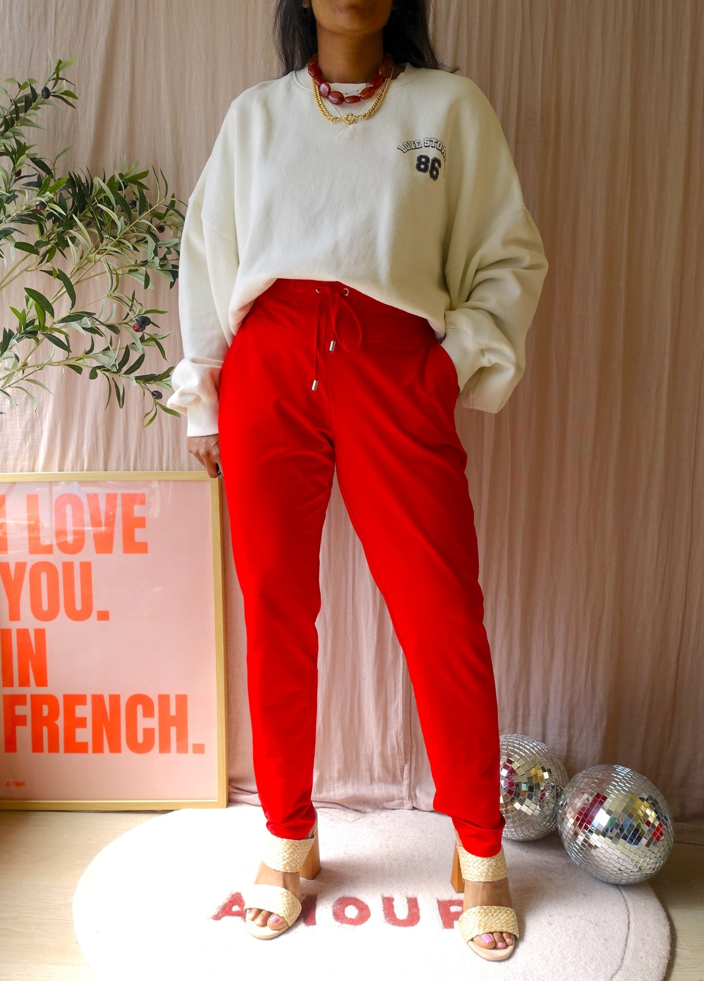 Love Stories sloane oversized cropped sweater ecru