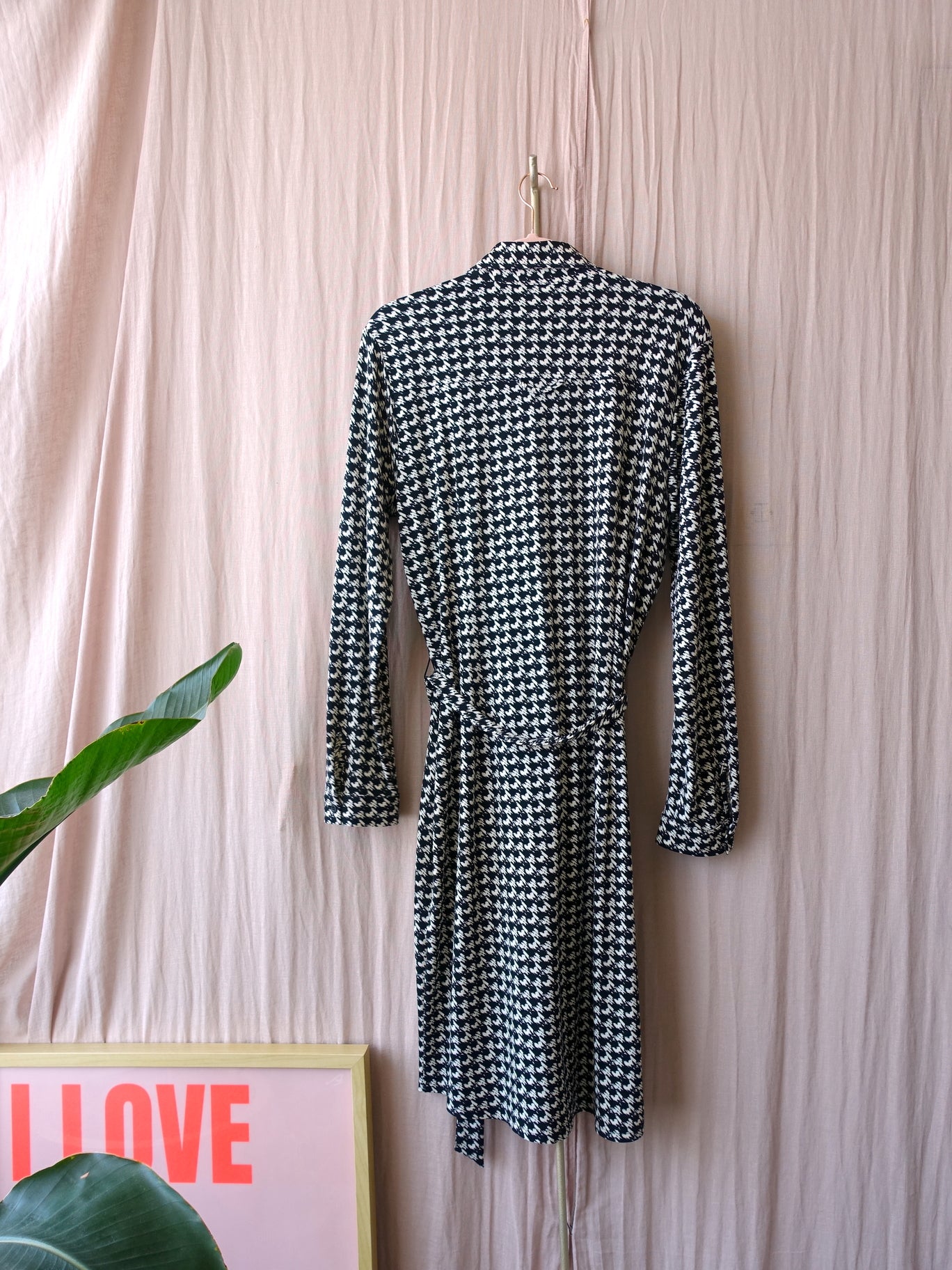 Andco woman pied de poule travel quality jurk zwart / wit