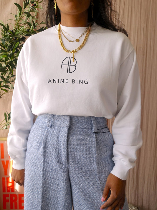Anine Bing jaci organic cotton sweatshirt white