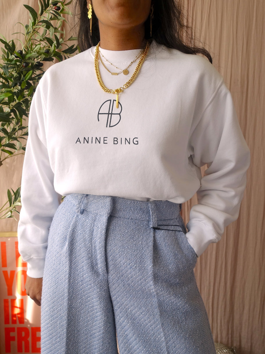 Anine Bing jaci organic cotton sweatshirt white