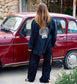 Anna + Nina nero linnen bow pants black