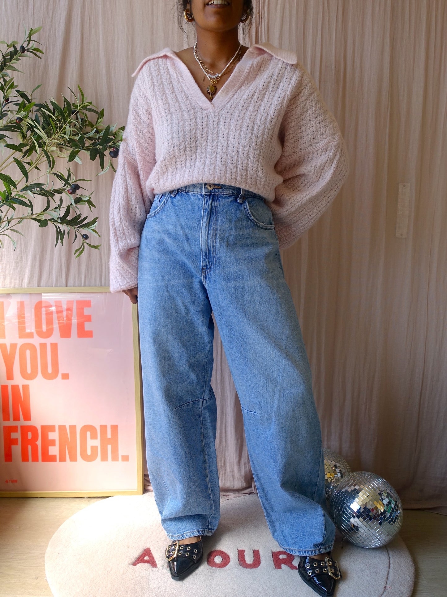 Chamois 100% cashmere knit rosé quartz