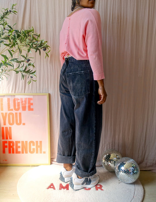 Repeat fine knitted pullover cherry blossom