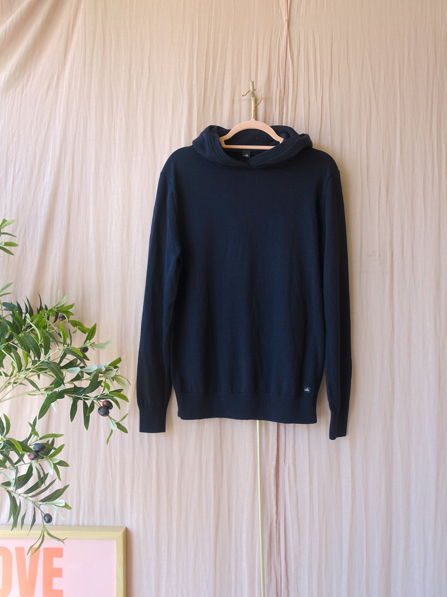 Heren - Wahts premium 100% merino wool hoodie navy