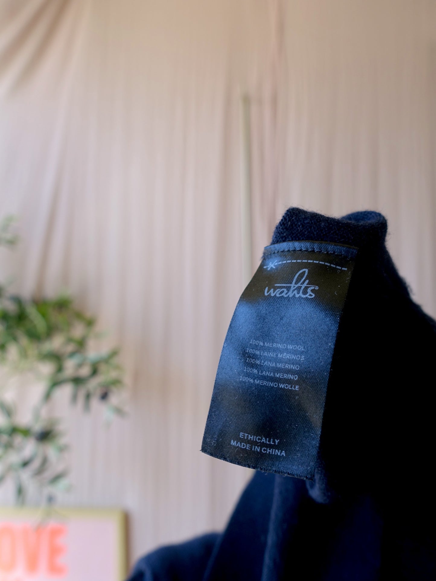 Heren - Wahts premium 100% merino wool hoodie navy