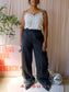 Anna + Nina nero linnen bow pants black