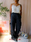 Anna + Nina nero linnen bow pants black