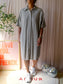 YAYA loose fit midi jurk taupe grey