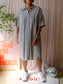 YAYA loose fit midi jurk taupe grey