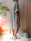 YAYA loose fit midi jurk taupe grey