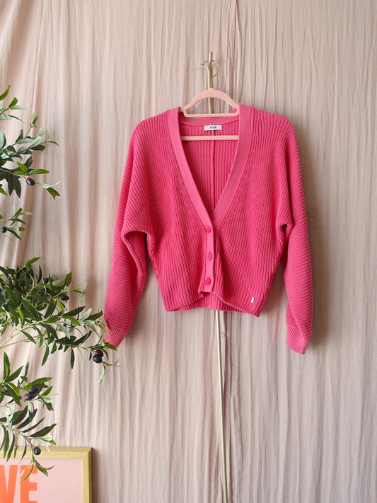 ANNA organic knit cardigan bubblegum pink