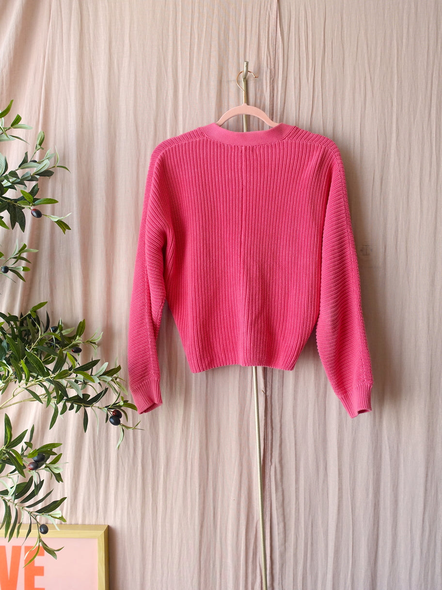 ANNA organic knit cardigan bubblegum pink