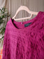 Antonelli Firenze seersucker midi jurk magenta